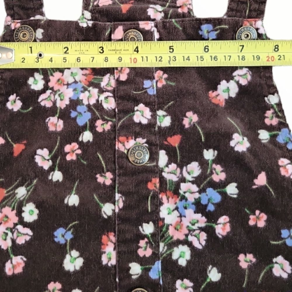 EC GYMBOREE COURDORAY FLORAL OVERALL DRESS W/ELASTIC WAIST SZ. 10 - Picture 6 of 7
